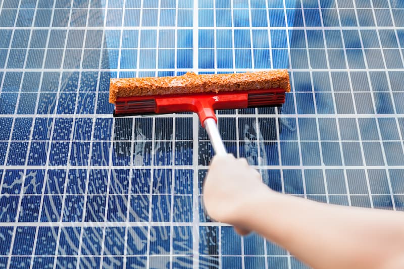 Solar panel cleaning